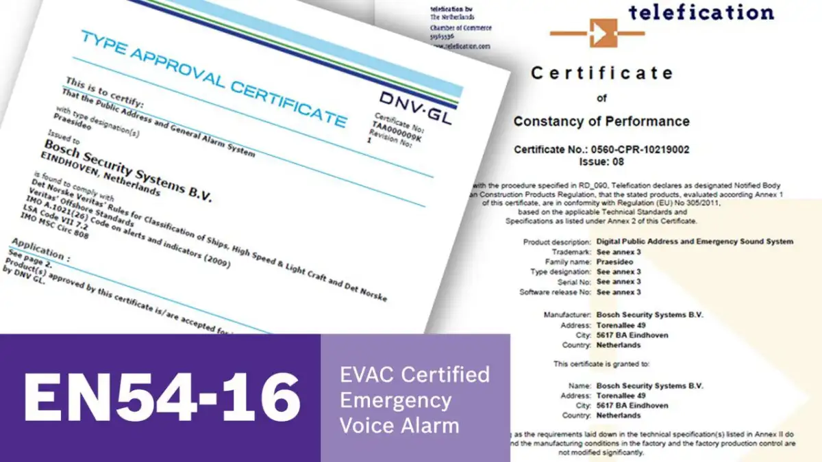 EVAC sertifikalı